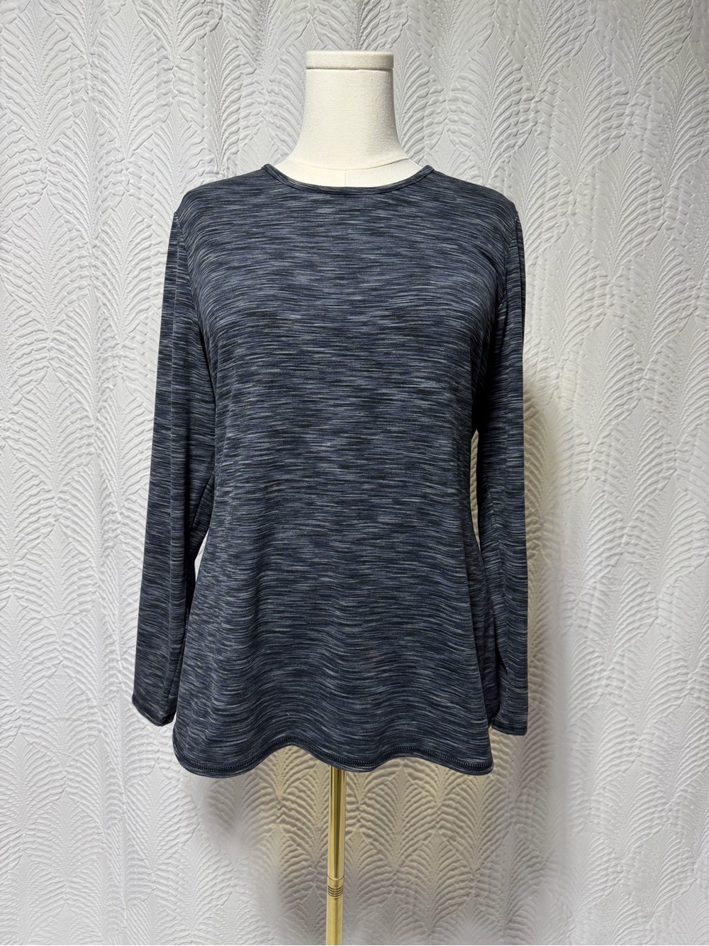 J. Jill  Fit Performance Black Space Dyed Long-Sleeve Tee (Size LP)